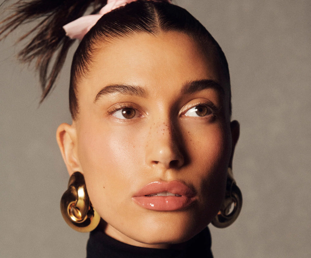 Rhode Peptide Lip Tint model wearing glaze