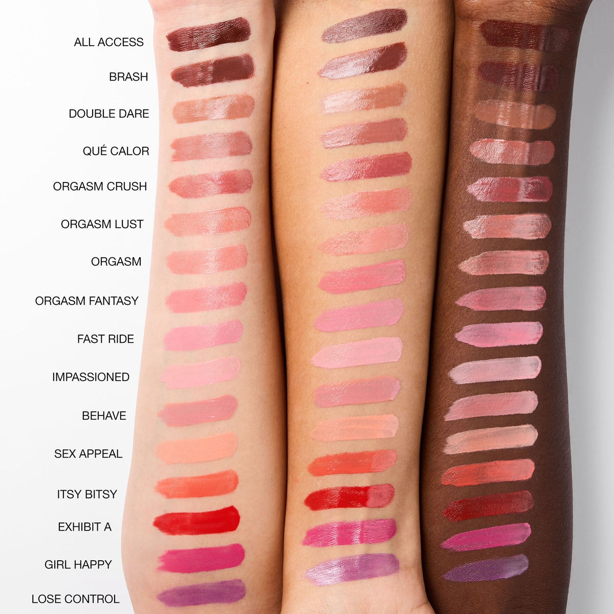 NARS Insatiable Liquid Blush swatches