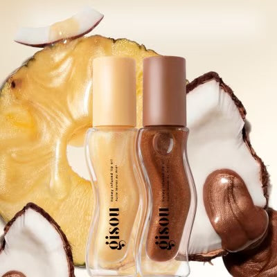 Gisou Honey Infused Lip Oil bottles - Pineapple Pout and Coco Cacao