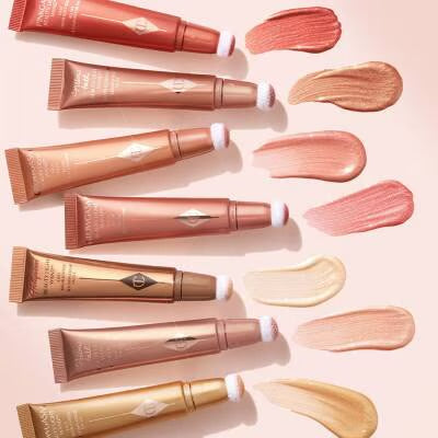 Charlotte Tilbury Beauty Light Wand - all 7 shade swatches named