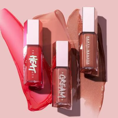 Fenty Beauty Gloss Bomb Heat and Cream bottles