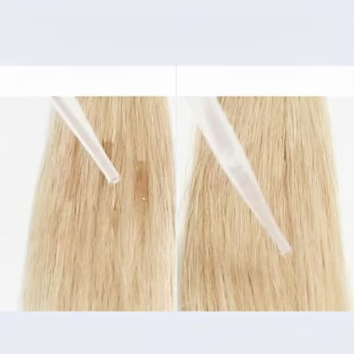 Color Wow Dream Coat before and after on blonde hair